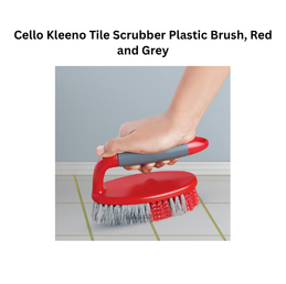 Cello Kleeno Tile Scrubber Plastic Brush, Red and Grey