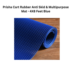 Prisha Cart Rubber Anti Skid & Multipurpose Mat - 4X8 Feet Blue