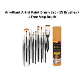 Arrolliant Artist Paint Brush Set – 15 Brushes + 1 Free Mop Brush