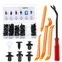 MANVI Car Bumper Repair Kit, Universal Car Door Trim Panel Clip Removal Tool Kits, Car Rivets Push Retainer Clips & Auto Fasteners remover for Most Car