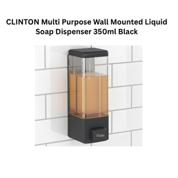 CLINTON Multi Purpose Wall Mounted Liquid Soap Dispenser 350ml Black