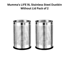 Mumma's LIFE 9L Stainless Steel Dustbin Without Lid Pack of 2
