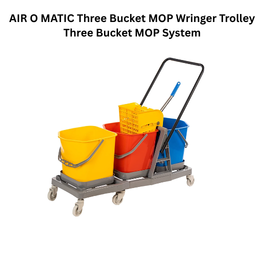 AIR O MATIC Three Bucket MOP Wringer Trolley Three Bucket MOP System