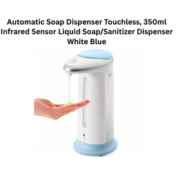 Automatic Soap Dispenser Touchless, 350ml Infrared Sensor Liquid Soap/Sanitizer Dispenser White Blue