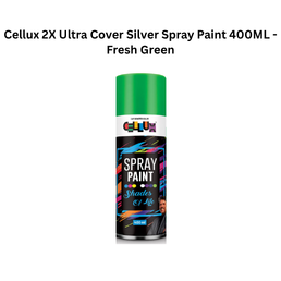Cellux 2X Ultra Cover Silver Spray Paint 400ML - Fresh Green