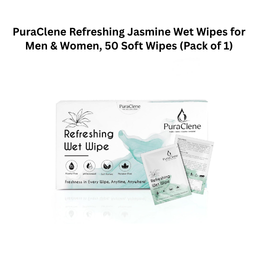 PuraClene Refreshing Jasmine Wet Wipes for Men & Women, 50 Soft Wipes (Pack of 1)