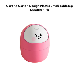 Cortina Corton Design Plastic Small Tabletop Dustbin Pink