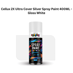 Cellux 2X Ultra Cover Silver Spray Paint 400ML - Gloss White