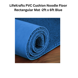 LifeKrafts PVC Cushion Noodle Floor Rectangular Mat - 2ft x 6ft Blue