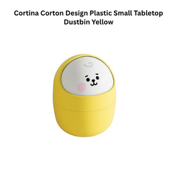 Cortina Corton Design Plastic Small Tabletop Dustbin Yellow