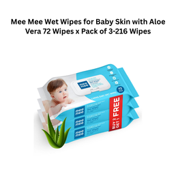 Mee Mee Wet Wipes for Baby Skin with Aloe Vera 72 Wipes x Pack of 3-216 Wipes
