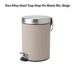 Ikea Alloy Steel Tssp Step-On Waste Bin, Beige