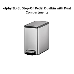 Dolphy 3L+3L Step-On Pedal Dustbin with Dual Compartments