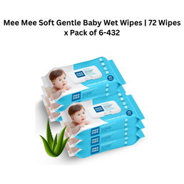Mee Mee Soft Gentle Baby Wet Wipes | 72 Wipes x Pack of 6-432