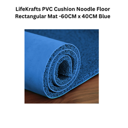 LifeKrafts PVC Cushion Noodle Floor Rectangular Mat - 60CM x 40CM Blue