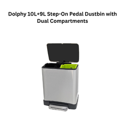 Dolphy 10L+9L Step-On Pedal Dustbin with Dual Compartments