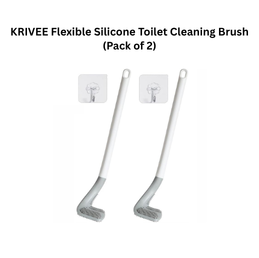 KRIVEE Flexible Silicone Toilet Cleaning Brush (Pack of 2)