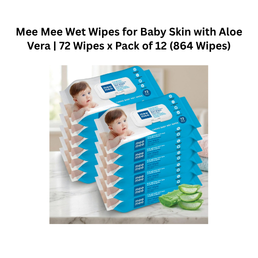 Mee Mee Wet Wipes for Baby Skin with Aloe Vera | 72 Wipes x Pack of 12 (864 Wipes)