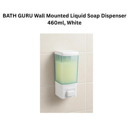 BATH GURU Wall Mounted Liquid Soap Dispenser 460ml, White
