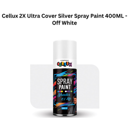 Cellux 2X Ultra Cover Silver Spray Paint 400ML - Off White