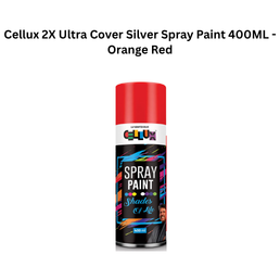 Cellux 2X Ultra Cover Silver Spray Paint 400ML - Orange Red