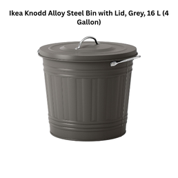 Ikea Knodd Alloy Steel Bin with Lid, Grey, 16 L (4 Gallon)