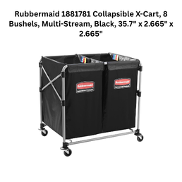 Rubbermaid 1881781 Collapsible X-Cart, 8 Bushels, Multi-Stream, Black, 35.7" x 2.665" x 2.665"