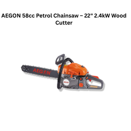 AEGON 58cc Petrol Chainsaw – 22" 2.4kW Wood Cutter