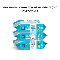 Mee Mee Pure Water Wet Wipes with Lid (240 pcs) Pack of 3