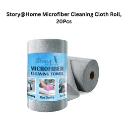Story@Home Microfiber Cleaning Cloth Roll, 20Pcs Grey
