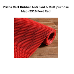 Prisha Cart Rubber Anti Skid & Multipurpose Mat - 2X16 Feet Red