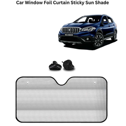 KINGSWAY® Car Window Foil Curtain Sticky Sun Shade Compatible with Hyundai Creta (Year 2018-2019)