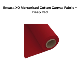 Encasa XO Mercerised Cotton Canvas Fabric – Deep Red