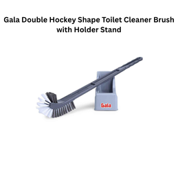 Gala Double Hockey Shape Toilet Cleaner Brush with Holder Stand