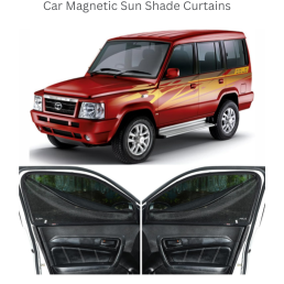 Able Dotnet Half Car Magnetic Sun Shade Curtains for TATA Sumo Gold Set of 6 Pcs Elegant