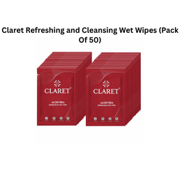 Claret Refreshing and Cleansing Wet Wipes (Pack Of 50)