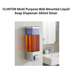 CLINTON Multi Purpose Wall Mounted Liquid Soap Dispenser 350ml Silver