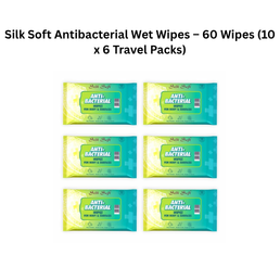 Silk Soft Antibacterial Wet Wipes – 60 Wipes (10 x 6 Travel Packs)