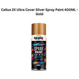 Cellux 2X Ultra Cover Silver Spray Paint 400ML - Gold