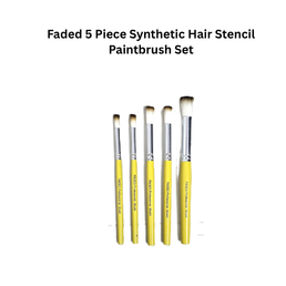 Faded 5 Piece Synthetic Hair Stencil Paintbrush Set