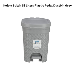 Kolorr Stitch 15 Liters Plastic Pedal Dustbin Grey