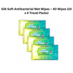 Silk Soft Antibacterial Wet Wipes – 40 Wipes (10 x 4 Travel Packs)