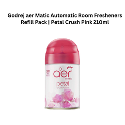 Godrej aer Matic Automatic Room Fresheners Refill Pack | Petal Crush Pink 210ml