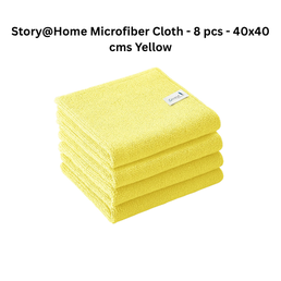 Story@Home Microfiber Cloth - 8 pcs - 40x40 cms Yellow