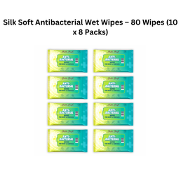 Silk Soft Antibacterial Wet Wipes – 80 Wipes (10 x 8 Packs)