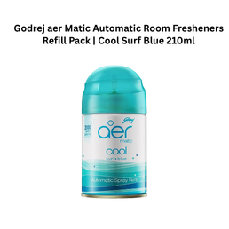 Godrej aer Matic Automatic Room Fresheners Refill Pack | Cool Surf Blue 210ml