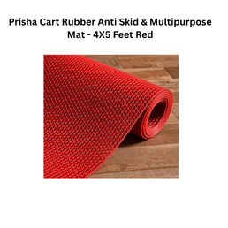 Prisha Cart Rubber Anti Skid & Multipurpose Mat - 4X5 Feet Red