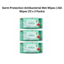 Germ Protection Antibacterial Wet Wipes | 216 Wipes (72 x 3 Packs)
