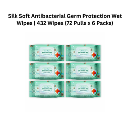 Silk Soft Antibacterial Germ Protection Wet Wipes | 432 Wipes (72 Pulls x 6 Packs)