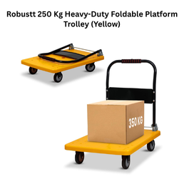 Robustt 250 Kg Heavy-Duty Foldable Platform Trolley (Yellow)